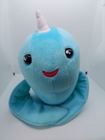 USED Fingerlings HUGS Nikki (Blue Glitter) Interactive Plush Narwhal WowWee