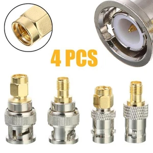 4x BNC To SMA Connectors Type Male Female RF Connector Adapter Test Converter-^- - Picture 1 of 10