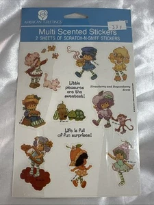 Hojas adhesivas perfumadas vintage Strawberry Shortcake Scratch-N-Sniff - Imagen 1 de 5