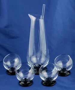 Vintage Morgantown Oddball Mid Century Modern Kristall 6-teiliges Cocktailset - Bild 1 von 11