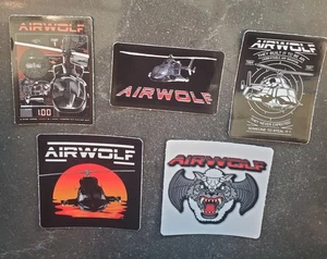 VINTAGE AIRWOLF AUFKLEBER (5) VERSCHIEDENE PACKUNGEN WELTWEIT 🌐 VERSAND  - Bild 1 von 24