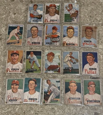 1951 Bowman Phillies рядом команды набор 1,5 - справедливый (22 / 25 карт) - Изображение 1 из 4