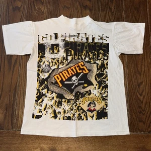 Pittsburgh Pirates 90’s T Shirt Medium Mellon Bank Double Sided Single Stitch - Picture 1 of 8