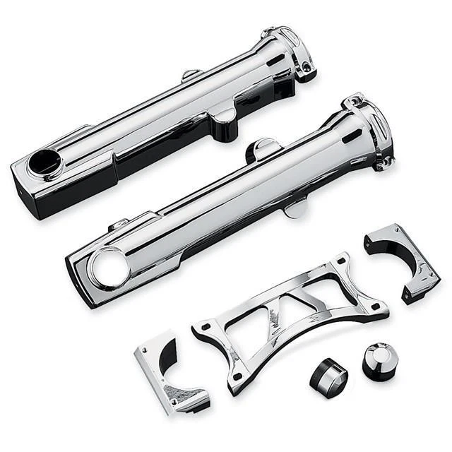 Cubiertas de horquilla Harley XL883R Sportster 883R 2004-2007 39 mm a 41 mm cromadas 7202 Foto 1 de 3