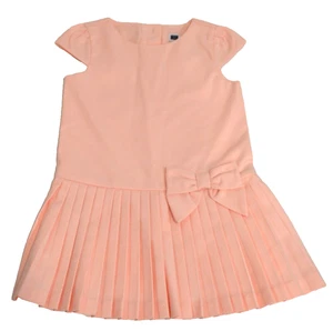 Janie & Jack Dress Size 2T Light Pastel Pink Cap Sleeve Pleated Bow Easter - Picture 1 of 3