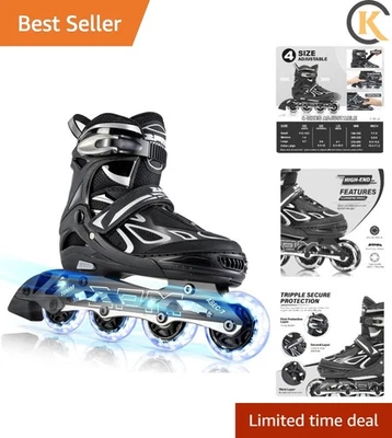 Vinal Girls Adjustable Flashing Inline Skates, All Wheels Light Up, Fun Illum... - Imagem 1 de 4