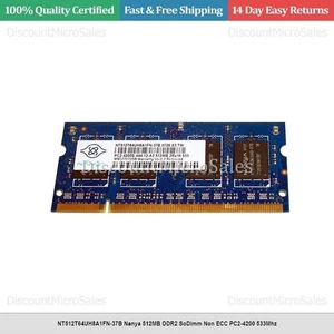NT512T64UH8A1FN-37B Nanya 512MB DDR2 SoDimm Non ECC PC2-4200 533Mhz - Picture 1 of 1