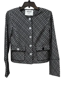 Spanx Perfect Herringbone Jacquard Stretch Ponte Lady Jacke Blazer XS Neu mit Etikett - Bild 1 von 11