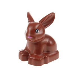 1x Lego Duplo Animal Bunny Reddish Brown Nose Pink Rabbit 10819 dupbunnypb01