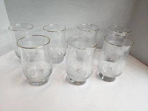 Libbey Frosty Pine Vintage Glasses 12oz Holiday Winter Snow Trees Pattern 7 Cups - Picture 1 of 5