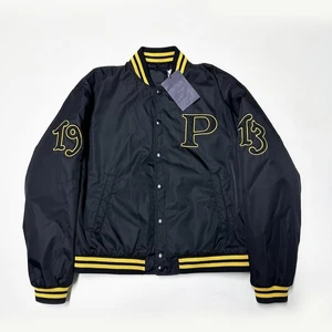 100% AUTHENTIC PRADA RE-NYLON SIZE XL BOMBER VARSITY JACKET MENS BLACK X-LARGE - Picture 1 of 16