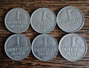 1 Deutsche Mark von 1954 - 1959 / 6 Stück - Bild 1 von 2