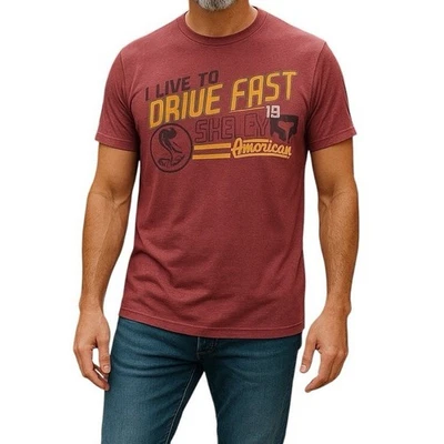 Camiseta Shelby Oficial "I Live to Drive Fast" Shelby American Graphic Vermelha GG - Imagem 1 de 4