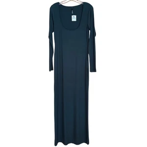 NWT Skims Soft Lounge Long Sleeve Ribbed Dress Dark Green, XL - Picture 1 of 3