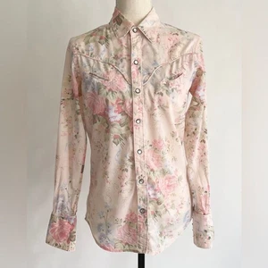 NWT Ralph Lauren Western Shirt Pink Floral Print 100% Cotton Vintage Lightweight - Picture 1 of 7
