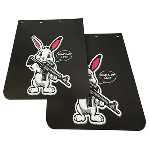 1 Pair 24" x 30" Semi Truck Mud Flaps Heavy Duty Polymer Funny Rabbit Graphic - Picture 1 of 8
