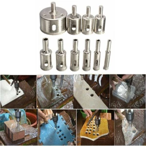10X Ø 6-30mm Diamantbohrerset Granitbohrerset Glasbohrerset Marmor Feinsteinzeug - Picture 1 of 9