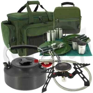 NGT Karpfenangeln & Camping Besteck Kochset mit Gaskocher, Wasserkocher + Carryall - Bild 1 von 4