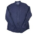 Tommy Hilfiger Shirt Two 2 Ply Long Sleeve Check Plaid Blue Mens Medium