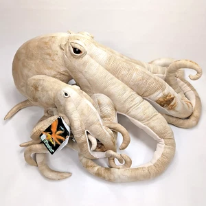 Realistic Giant Plush Octopus Fiesta 36" Tan + Baby Kraken Ultra-Realistic Set - Picture 1 of 8