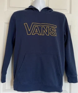 VANS Boys/Youth Navy Blue/Yellow Embroidered Logo Hoodie Jacket - Size XL - Picture 1 of 7