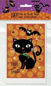 Spooky Boots Black Cat Bat Treat Bags 4 x 6 in 50 ct - Picture 1 of 1