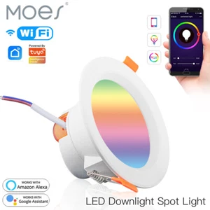 MOES WLAN Smart LED Downlight Spot Leuchtmittel 7W 10W Dimmbar RGB Warm & Kalt - Afbeelding 1 van 14