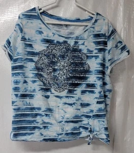 Ruff Hewn Womens T Shirt XL cap sleeve Blue tie dye - Picture 1 of 8