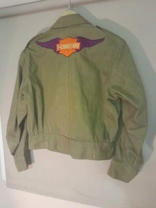 Vintage Military 90's Y2K Cargo Motorcycle KAWASAKI JACKET Retro Cotton RARE - Picture 1 of 7