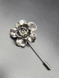 Vintage Stecknadel in Rosenblumenform gemarkt 925 - Bild 1 von 6