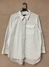 BNWT AUTOGRAPH M&S 100% Cotton White Fine Stripe Long Sleeve Shirt Size 16