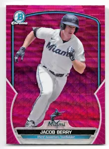 2023 Bowman Chrome Jacob Berry Fuchsia Pink Vapor Prospect Refractor /199 - Picture 1 of 2