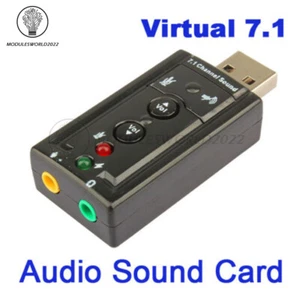 Mini USB 2.0 7.1 Channel Audio Sound Card Sound Adapter For PC Laptop - Afbeelding 1 van 8