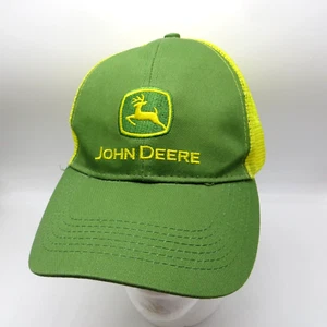 Classice John Deere Logo Mesh Hat Cap Snapback Trucker Embroidered Green Yellow - Picture 1 of 7