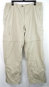 Columbia Titanium Beige Nylon Convertible Packable Cargo Pants Women's XL Short - Picture 1 of 2