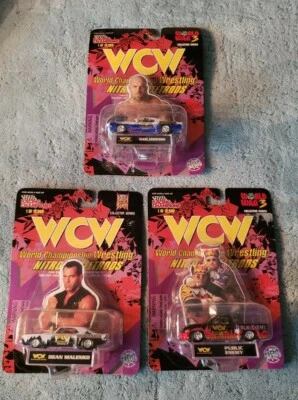 NEW! Racing Champions 1/64 WCW Nitro Street Rods! Goldberg, Malenko, public Enem - Image 1 of 4