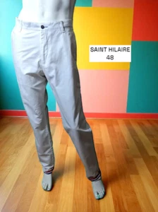 Valeur 119 € Saint Hilaire Taille 48 NEUF pantalon homme blanc coton chino - Imagen 1 de 5