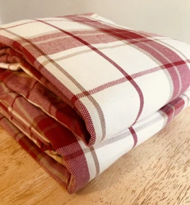 LAURA ASHLEY CRANBERRY HIGHLAND CHECK CURTAINS PAIR WIDTH 61" EACH BY 71" DROP - Picture 1 of 23