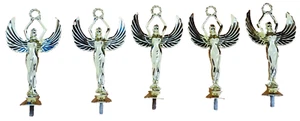 5 geflügelte Engel Göttin Sieg Trophäenaufleger - Gold haltender Kranz über Kopf - Bild 1 von 1