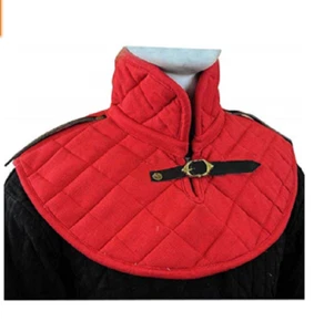 Cuello Armadura Acolchado de Algodón Medieval y Vestido Renacentista Color Rojo - Imagen 1 de 2