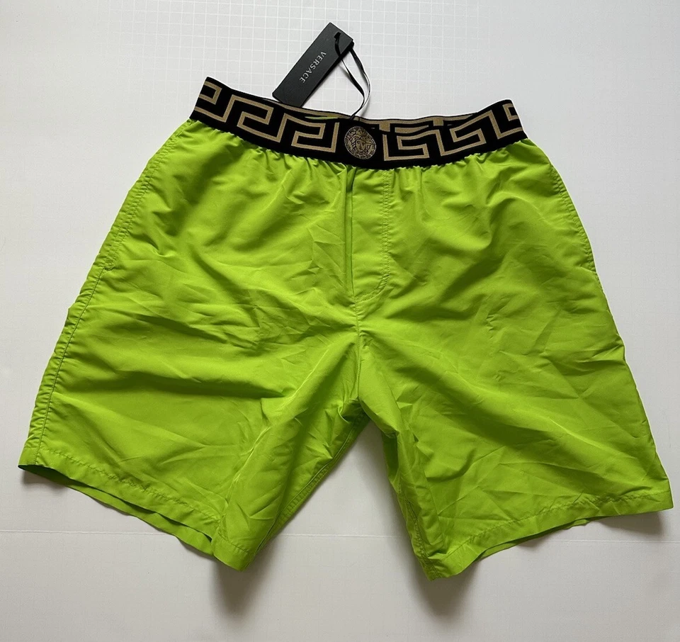 Versace Men's Green Swim Shorts  Size 3 US - 48 Eu (28”)  Italy 1008968 NWT $425 - Image 1 of 4