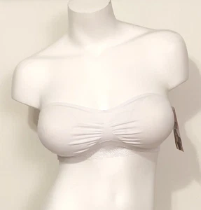 NWT WOMEN'S KATHY IRELAND INTIMATES LACE BANDEAU WHITE SIZE MEDIUM MSRP $30.00 - Picture 1 of 6