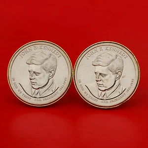 2015 Presidential Dollar BU Unc Coin Cufflinks - John F. Kennedy - Picture 1 of 19