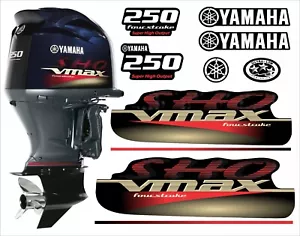 Juego de calcomanías/pegatinas fueraborda Yamaha 250 hp SHO Vmax de cuatro tiempos 2006-2013 - Imagen 1 de 1