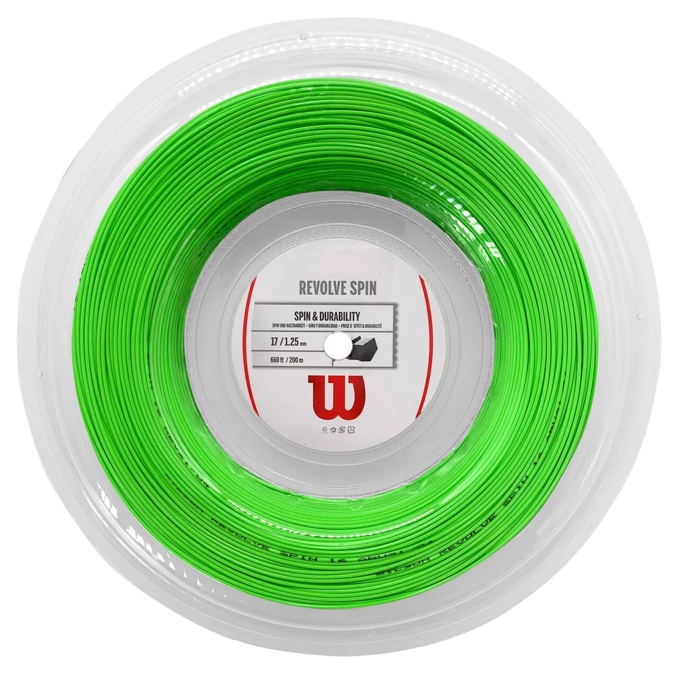 Cuerda de raqueta de tenis Wilson REVOLVE SPIN 17 1,25 mm (verde) 660 pies 200 m Foto 1 de 1
