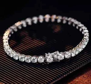 Lab Grown/CVD Diamond 7.13CT Tennis Bracelet With White Gold - Picture 1 of 3