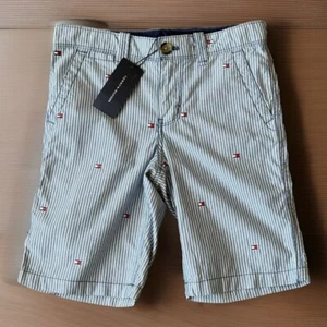 Tommy Hilfiger Boys Blue And White Striped Bermuda Shorts Size 8 New With Tags - Picture 1 of 11