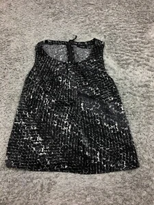 Apt 9 Sleeveless Top Womens Size Petite XS Extra Small Black Blouse Tank - Picture 1 of 12