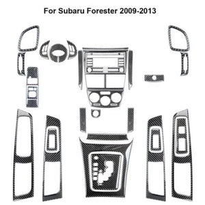 34Pcs For Subaru Forester 2009-2013 Carbon Fiber Full Interior Kit Cover Trim - Picture 1 of 16