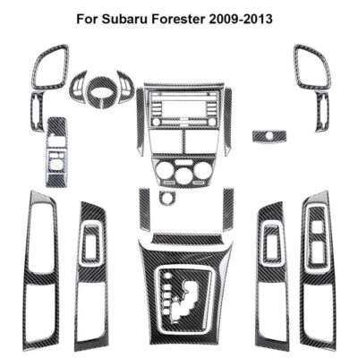 Kit de cubierta interior completo de fibra de carbono 34 piezas para Subaru Forester 2009-2013 Foto 1 de 4